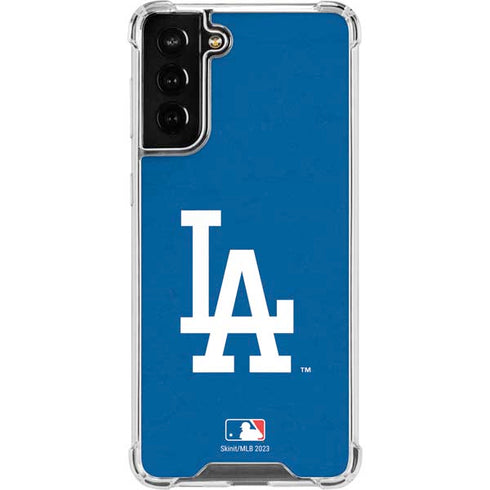 MLB Los Angeles Dodgers - Solid Distressed Galaxy S21 FE Clear Case